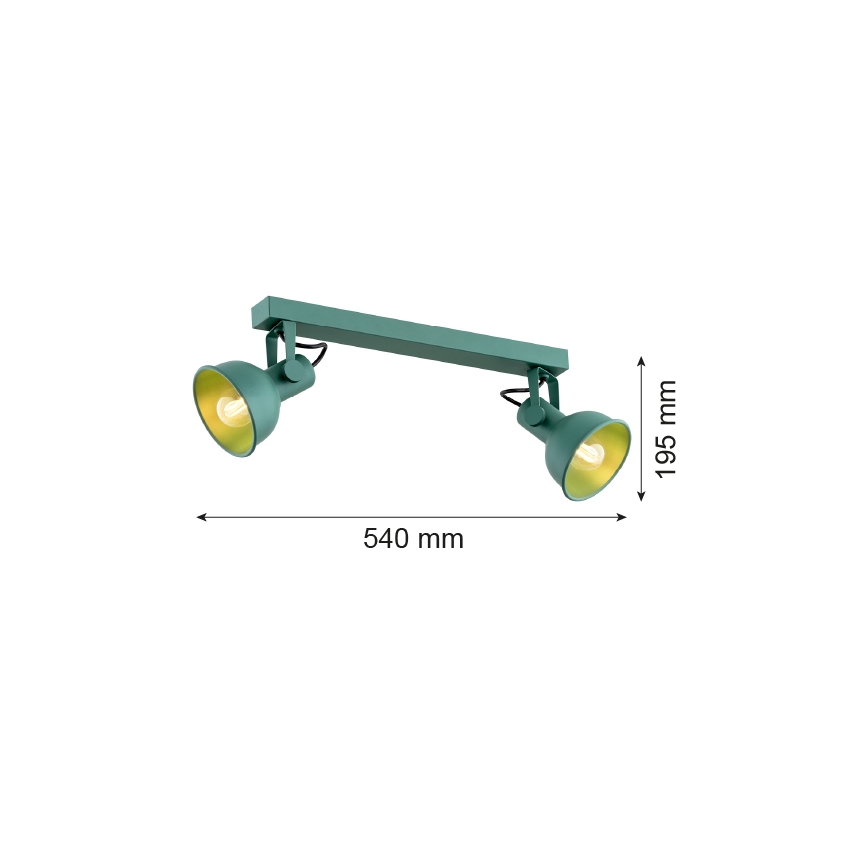 Argon 7174 - Akcentinis šviestuvas LENORA 2xE14/7W/230V žalias