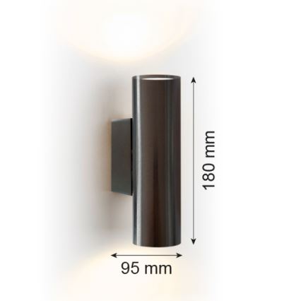 Argon 7231 - Sieninis šviestuvas MITOS PLUS 2xGU10/5W/230V juoda