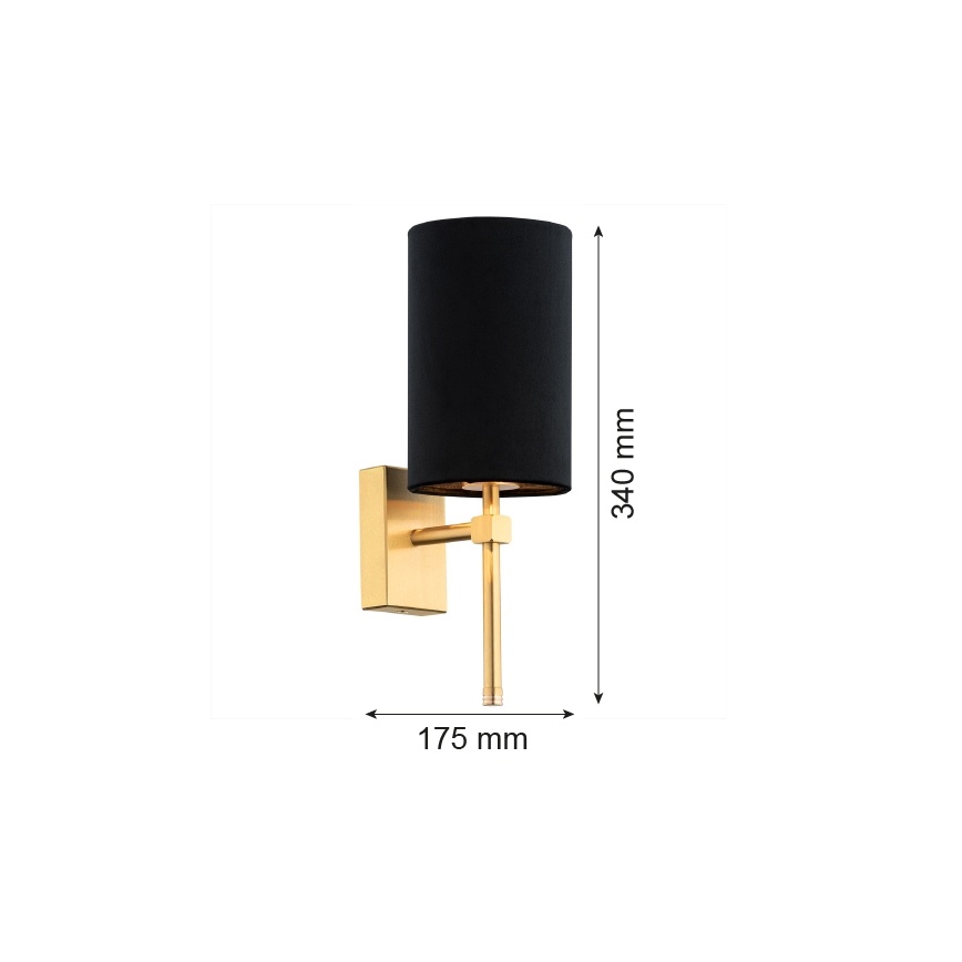 Argon 8035 - Sieninis šviestuvas ABRUZZO 1xE14/7W/230V žalvaris/juodas