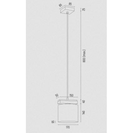 Argon 8276 - Pakabinamas sietynas CANOA 1xE27/15W/230V juoda