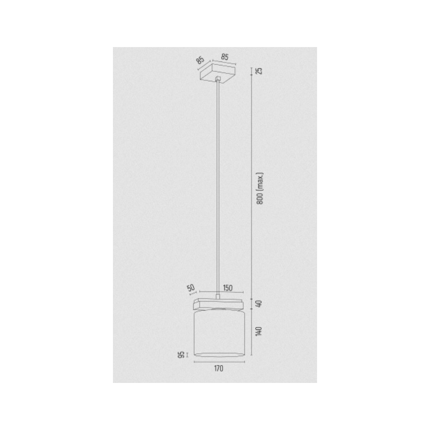 Argon 8276 - Pakabinamas sietynas CANOA 1xE27/15W/230V juoda
