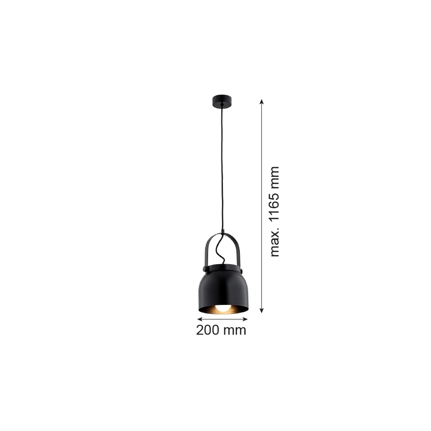 Argon 8281 - Pakabinamas sietynas LOGAN 1xE27/15W/230V d. 20 cm juodas