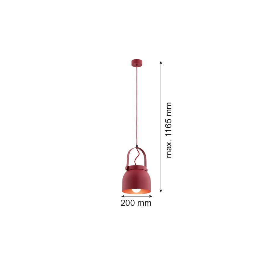 Argon 8282 - Pakabinamas sietynas LOGAN 1xE27/15W/230V d. 20 cm raudonas