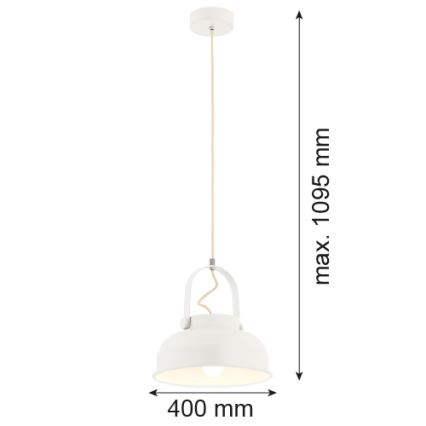 Argon 8284 - Pakabinamas sietynas DAKOTA 1xE27/15W/230V baltas
