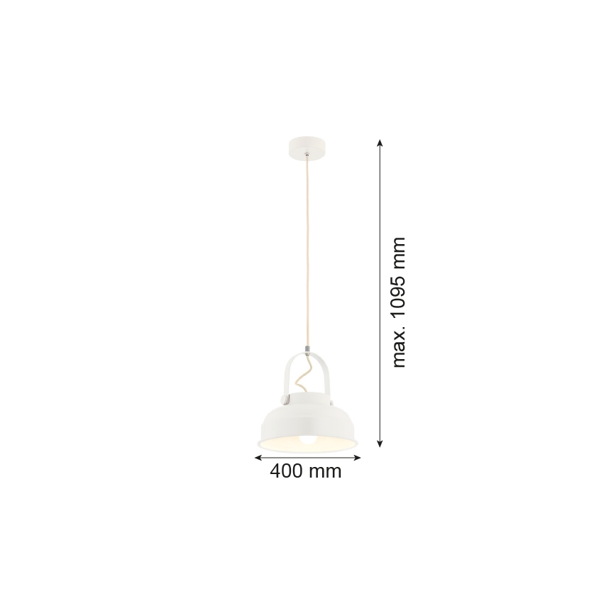 Argon 8284 - Pakabinamas sietynas DAKOTA 1xE27/15W/230V baltas
