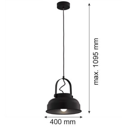 Argon 8285 - Pakabinamas sietynas DAKOTA 1xE27/15W/230V juodas