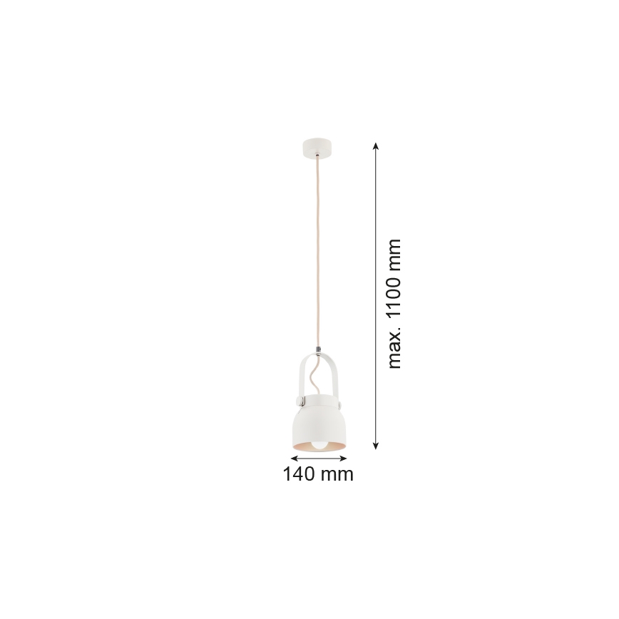 Argon 8290 - Pakabinamas sietynas LOGAN 1xE27/15W/230V d. 14 cm baltas