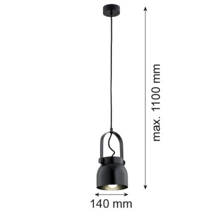 Argon 8291 - Pakabinamas sietynas LOGAN 1xE27/15W/230V d. 14 cm juodas
