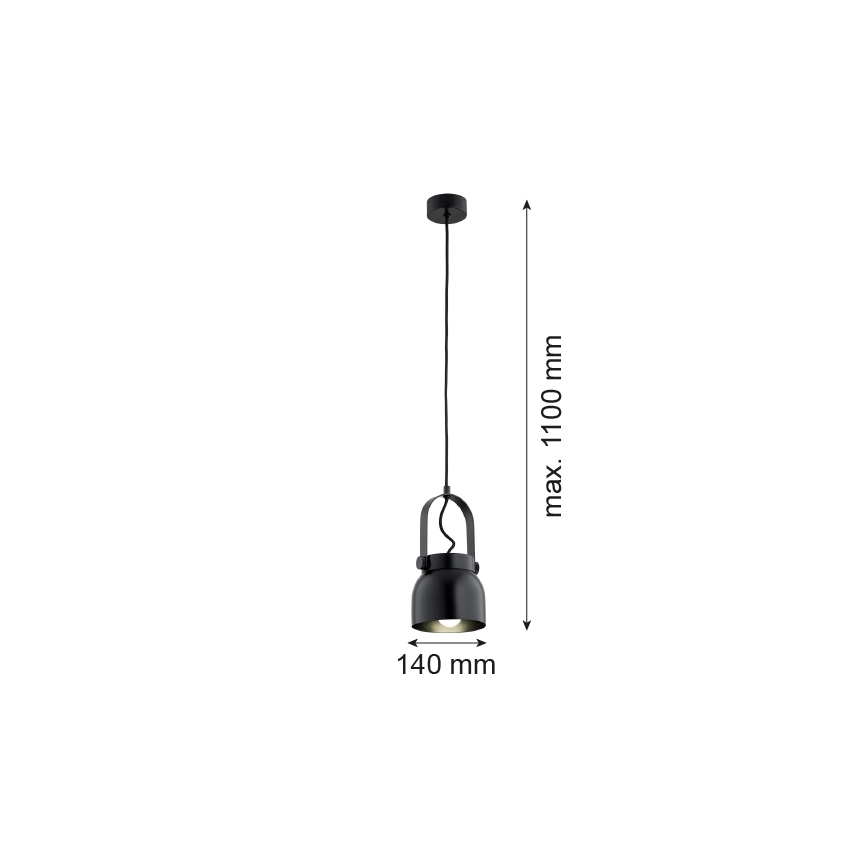 Argon 8291 - Pakabinamas sietynas LOGAN 1xE27/15W/230V d. 14 cm juodas