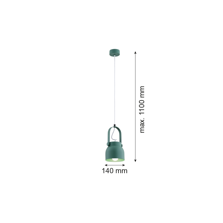 Argon 8293 - Pakabinamas sietynas LOGAN 1xE27/15W/230V d. 14 cm žalias