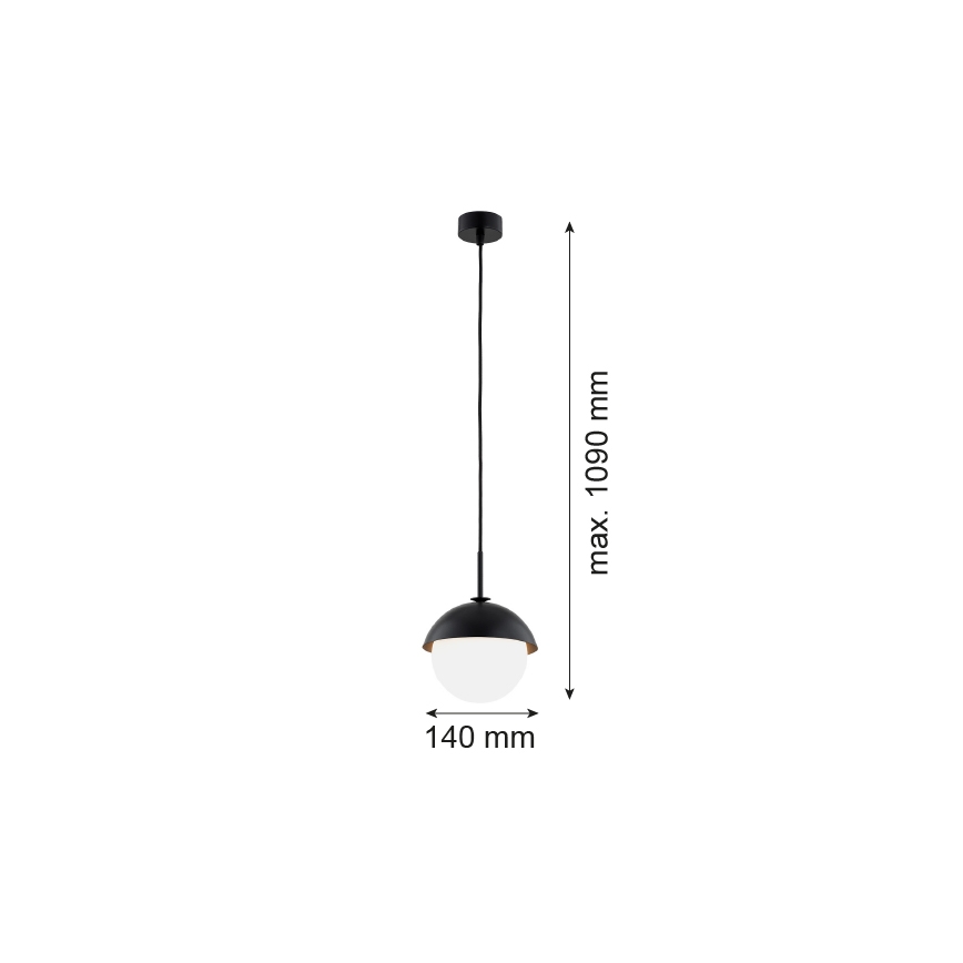 Argon 8295 - Pakabinamas sietynas CAPPELLO 1xE27/15W/230V juodas