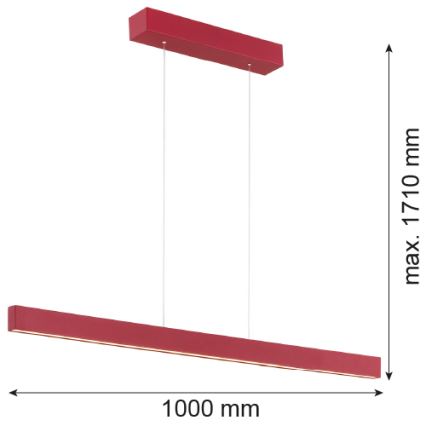 Argon 8304 - LED sietynas, kabinamas ant virvės BALANS LED/35W/230V 3000K raudona