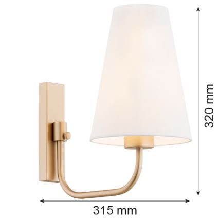 Argon 8312 - Sieninis šviestuvas SAFIANO 1xE27/15W/230V auksas