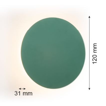 Argon 8323 - LED sieninis šviestuvas OREGON PLUS LED/3W/230V 3000K 12 cm žalia