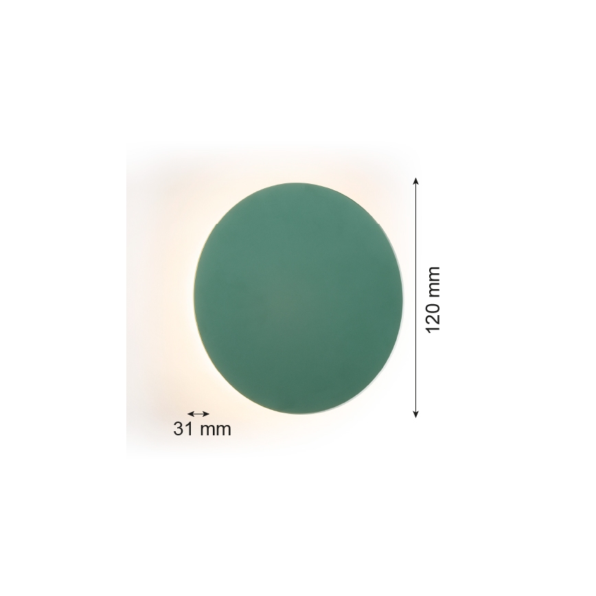 Argon 8323 - LED sieninis šviestuvas OREGON PLUS LED/3W/230V 3000K 12 cm žalia