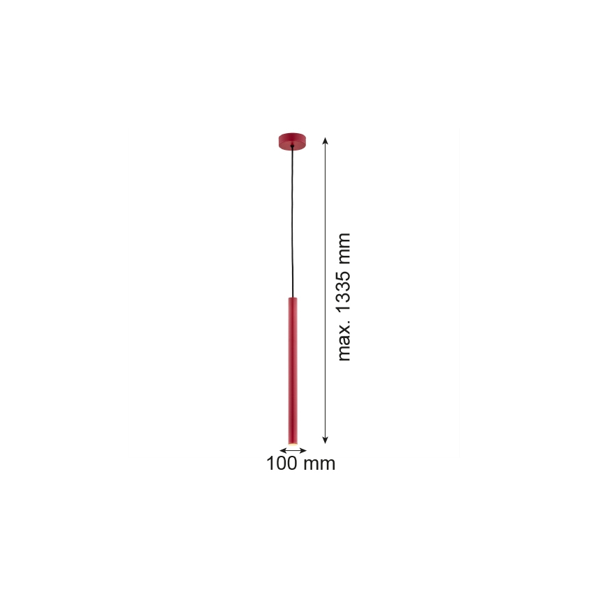 Argon 8331 - LED sietynas, kabinamas ant virvės RIO LED/4,2W/230V 3000K raudona