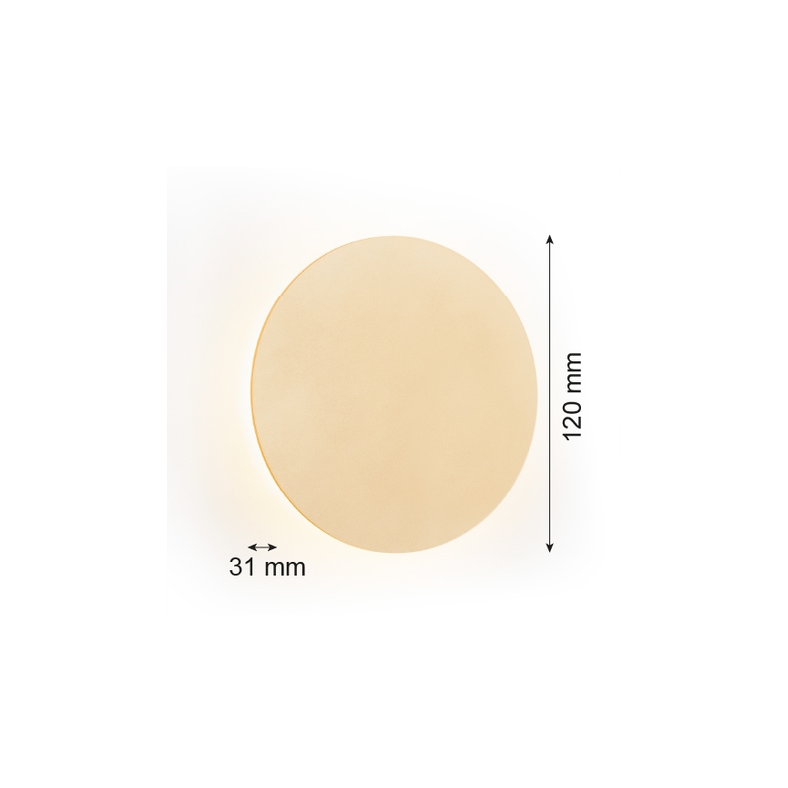 Argon 8350 - LED sieninis šviestuvas OREGON PLUS LED/3W/230V 3000K 12 cm auksas