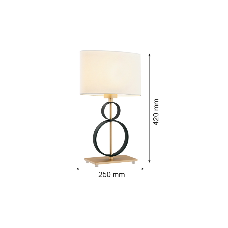 Argon 8373 - Stalinis šviestuvas PERSEO 1xE27/15W/230V 42 cm kreminė/juoda
