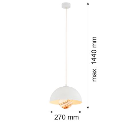 Argon 8443 - Pakabinamas sietynas PIAVA 1xE14/7W/230V alabasteris balta