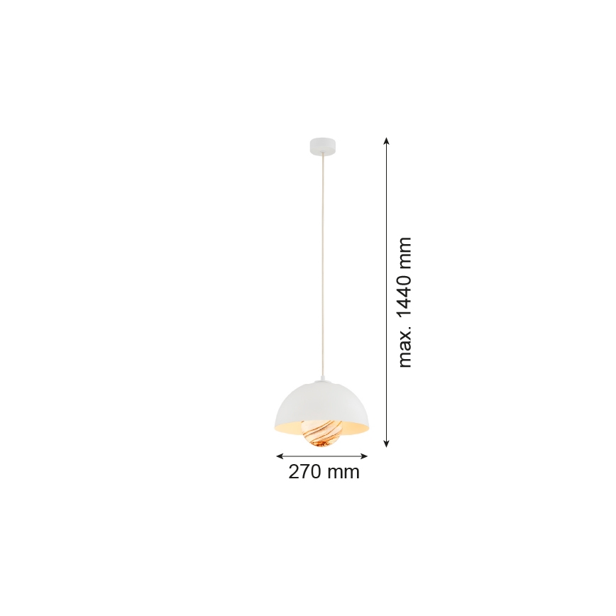 Argon 8443 - Pakabinamas sietynas PIAVA 1xE14/7W/230V alabasteris balta