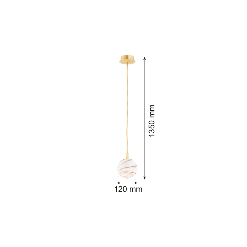 Argon 8450 - Pakabinamas sietynas ALMIROS 1xE14/7W/230V diametras 12 cm alabasteris auksas