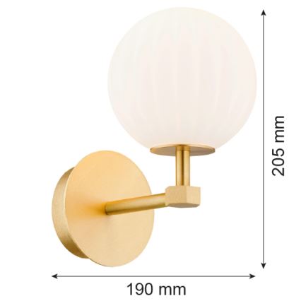 Argon 8502 - Sieninis šviestuvas PALOMA 1xE14/7W/230V auksas/balta
