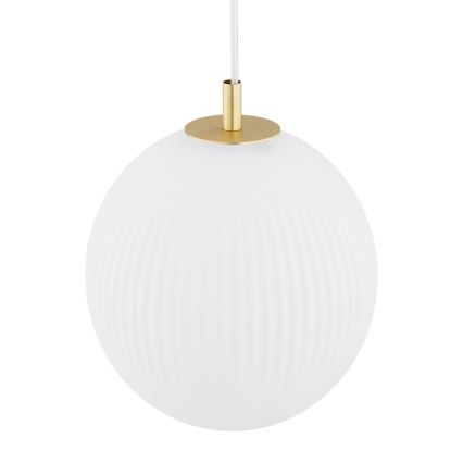 Argon 8507 - Pakabinamas sietynas PALOMA 1xE27/15W/230V diametras 25 cm auksas/balta