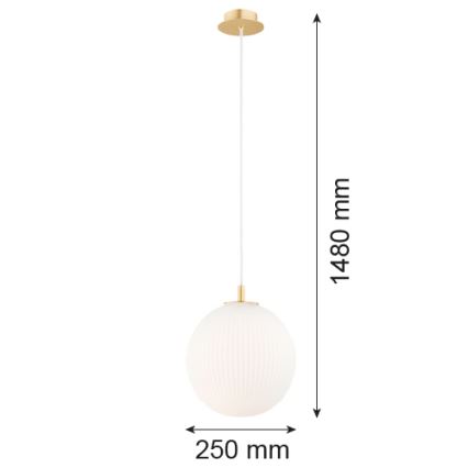 Argon 8507 - Pakabinamas sietynas PALOMA 1xE27/15W/230V diametras 25 cm auksas/balta