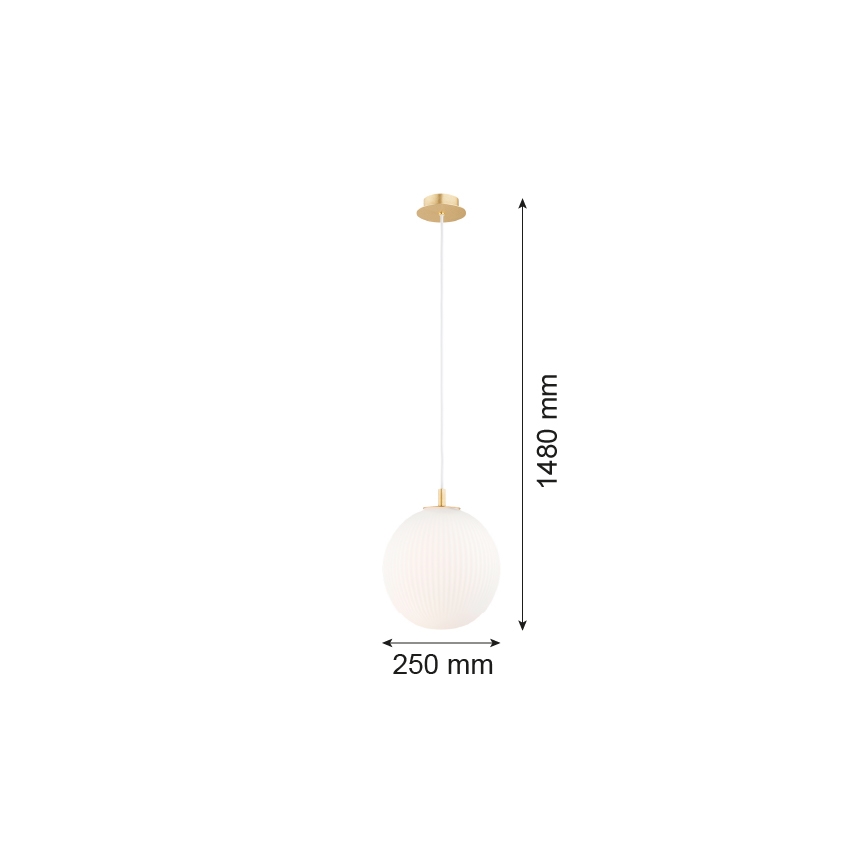 Argon 8507 - Pakabinamas sietynas PALOMA 1xE27/15W/230V diametras 25 cm auksas/balta