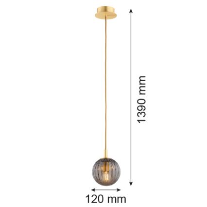 Argon 8512 - Pakabinamas sietynas PALOMA 1xE14/7W/230V diametras 12 cm auksas/juoda