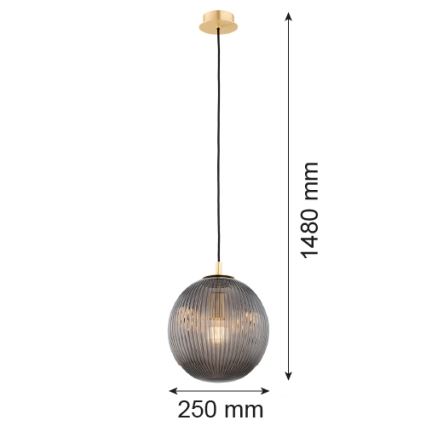 Argon 8513 - Pakabinamas sietynas PALOMA 1xE27/15W/230V diametras 25 cm auksas/juoda