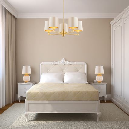 Argon 8535 - Stalinis šviestuvas HAMILTON 1xE27/15W/230V 54 cm kreminė/smėlio spalva