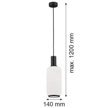 Argon 8563 - Pakabinamas sietynas SAGUNTO PLUS 1xE27/15W/230V diametras 14 cm juoda