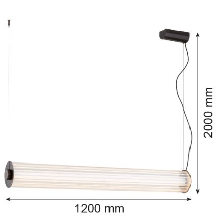 Argon 8625 - LED Pakabinamas sietynas HAMPTON LED/90W/230V 3000K 120 cm juoda
