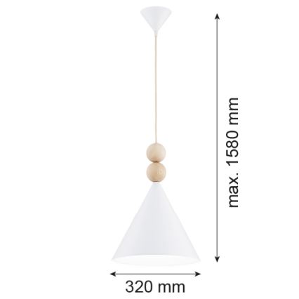 Argon 8632 - Pakabinamas sietynas KEGEL 1xE27/15W/230V balta