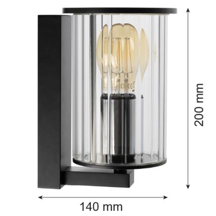 Argon 8748 - Lauko sieninis šviestuvas NORFOLK 1xE27/15W/230V IP44 juoda