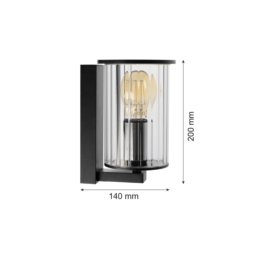 Argon 8748 - Lauko sieninis šviestuvas NORFOLK 1xE27/15W/230V IP44 juoda