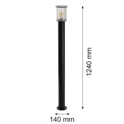 Argon 8750 - Lauko šviestuvas NORFOLK 1xE27/15W/230V IP44 124cm juoda