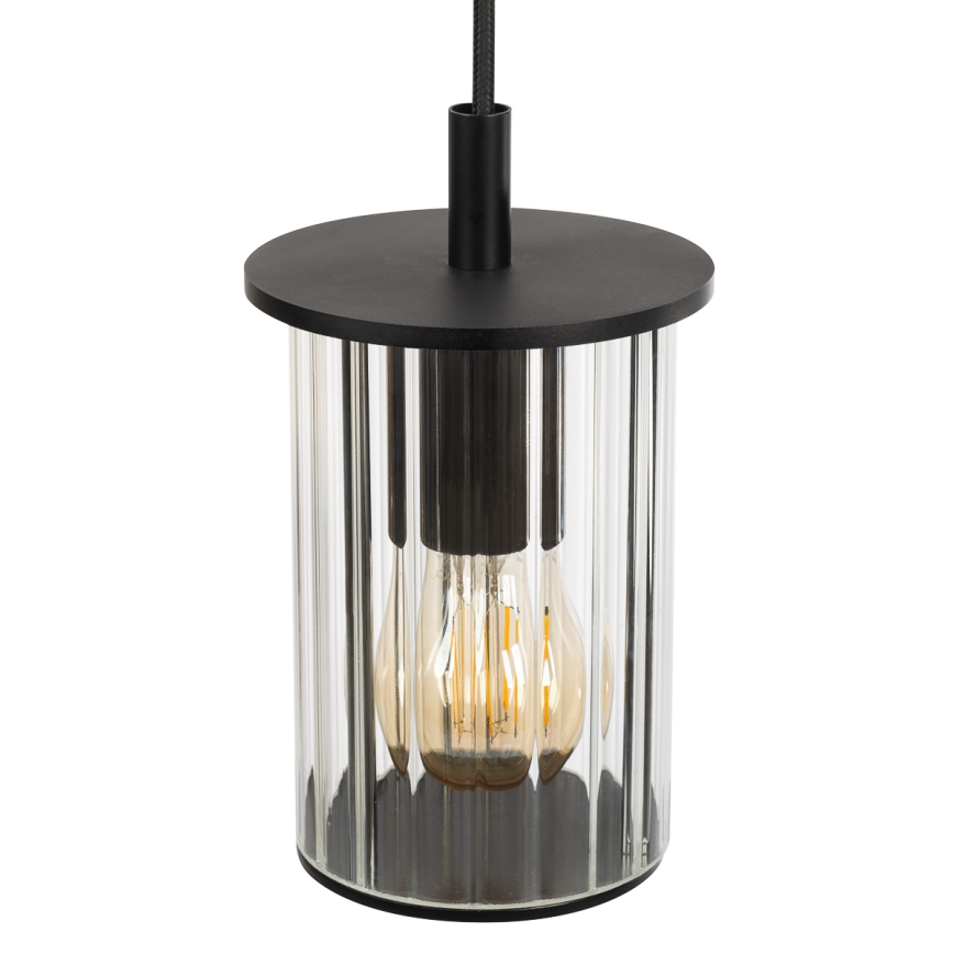 Argon 8751 - Lauko sietynas ant virvės NORFOLK 1xE27/15W/230V IP44 juoda