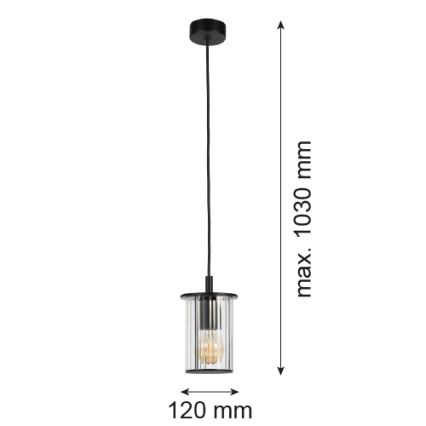 Argon 8751 - Lauko sietynas ant virvės NORFOLK 1xE27/15W/230V IP44 juoda