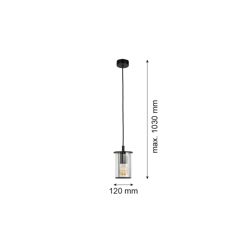 Argon 8751 - Lauko sietynas ant virvės NORFOLK 1xE27/15W/230V IP44 juoda