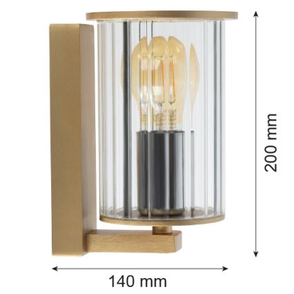 Argon 8752 - Lauko sieninis šviestuvas NORFOLK 1xE27/15W/230V IP44 auksas