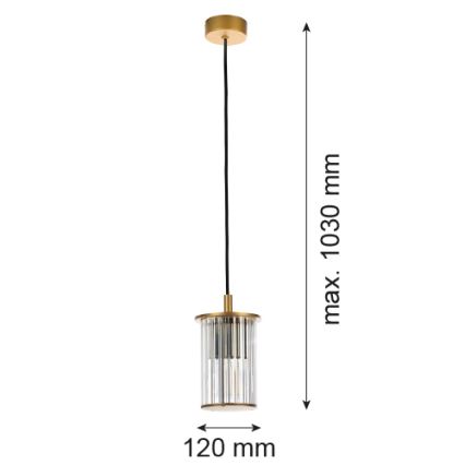 Argon 8755 - Lauko sietynas ant virvės NORFOLK 1xE27/15W/230V IP44 auksas
