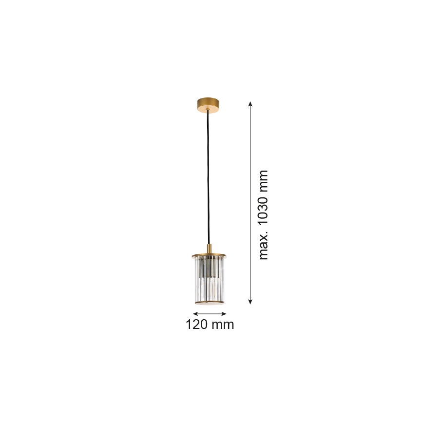 Argon 8755 - Lauko sietynas ant virvės NORFOLK 1xE27/15W/230V IP44 auksas