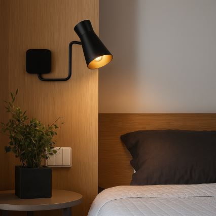 Argon 8880 - Sieninis šviestuvas LORD 1xE14/7W/230V juodas