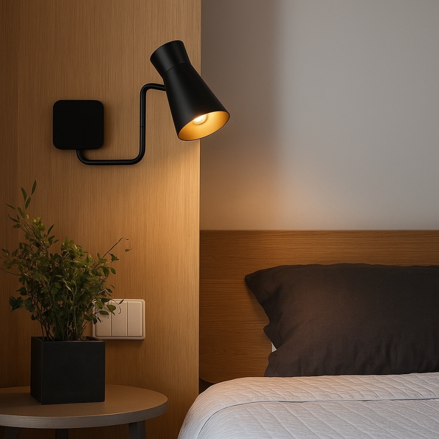 Argon 8880 - Sieninis šviestuvas LORD 1xE14/7W/230V juodas