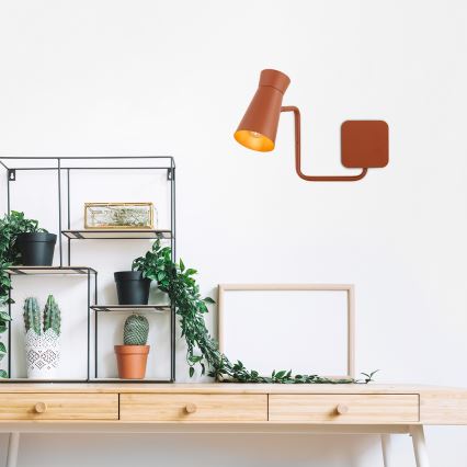 Argon 8882 - Sieninis šviestuvas LORD 1xE14/7W/230V terakotos spalvos