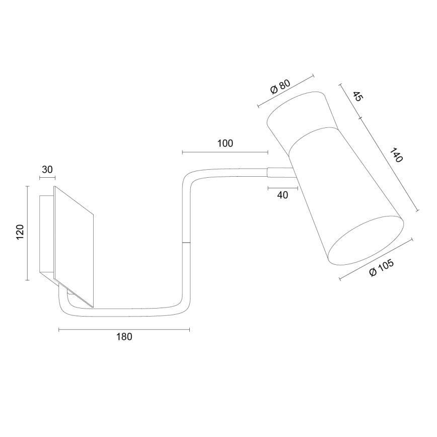 Argon 8883 - Sieninis šviestuvas LORD 1xE14/7W/230V pilkas
