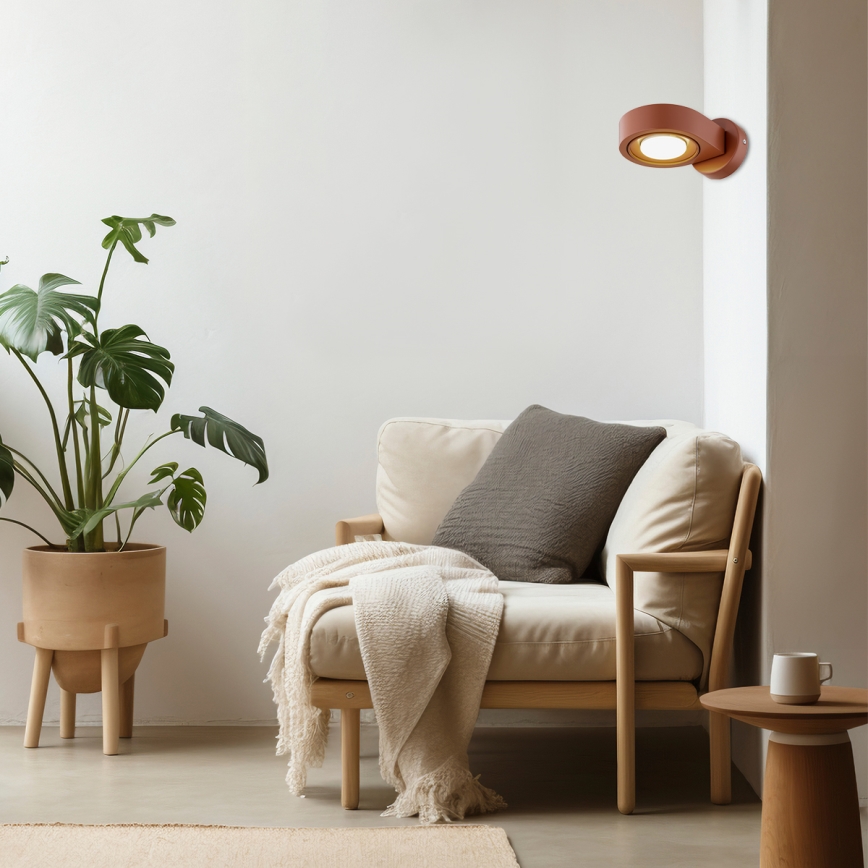 Argon 8902 - Sieninis šviestuvas LOTUS 1xGX53/12W/230V terakotos spalvos