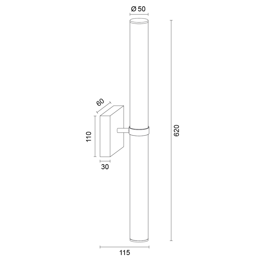 Argon 8925 - LED vonios veidrodžio apšvietimas BATUMI LED/24W/230V 3000K IP44 blizgus chromas